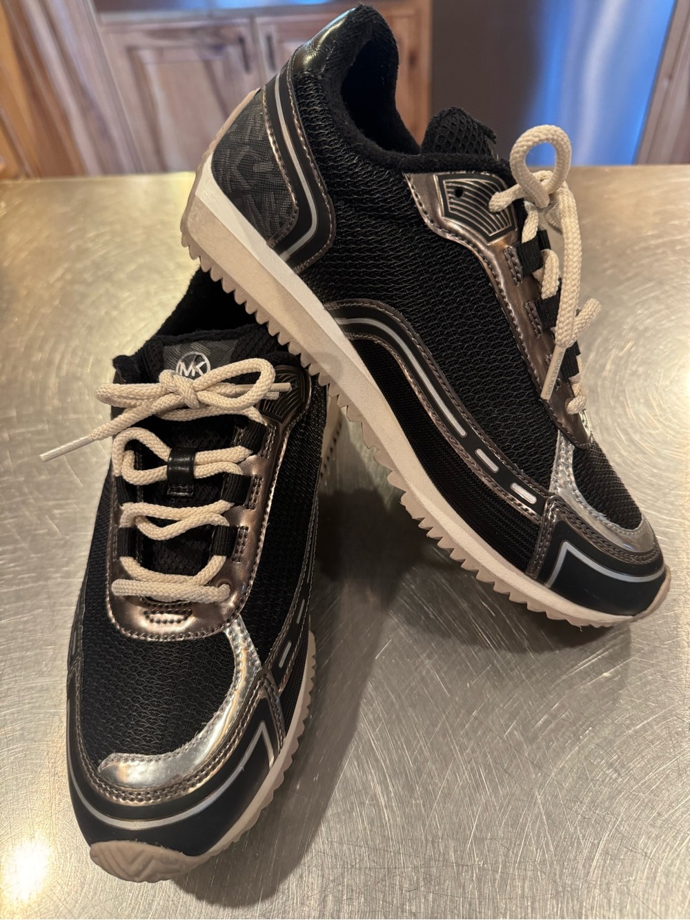 Michael Kors Black Sneakers with Silver Accents